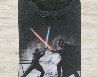Luke Skywalker and Darth Vader Comfort Colors Shirt, Star Wars Shirt, Disney Movie Tee For Men Women, Retro Sci-Fi Tee, Star Wars Gift