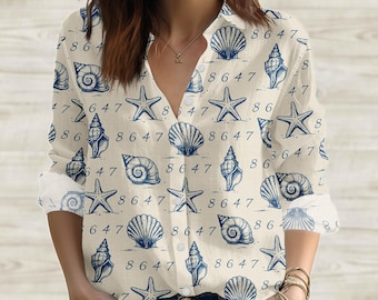 8647 Blouse Shirt, Summer Shirt Women, Funny Liberal Shirt, Pro Democrat 8647 Graphic Button Up Shirt, Long Sleeve Top, Gift For Her
