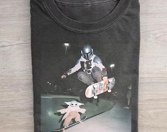 Star Wars Comfort Colors Shirt, Unisex shirt, Grogu Skateboard Tee, Space Alien Graphic T-Shirt, Gift For Sci Fi Fans, gift for him
