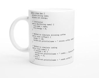 Kubek do kawy dla programisty Java spersonalizowany, kubek na prezent IT, prezenty dla informatyków, programista, twórca prezentów dla nerdów