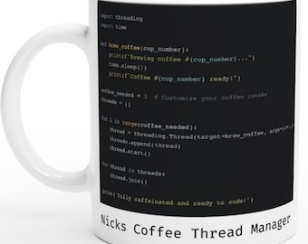 Python Programmierer Kaffeetasse personalisiert, IT Geschenk Tasse, Informatiker Geschenke, Softwareentwickler, Nerd Geschenk Entwickler