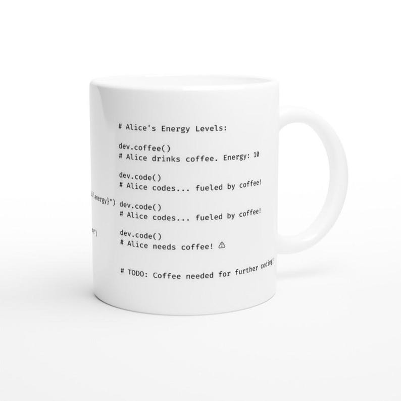 Python Programmierertasse personalisiert mit Name, Ansicht rechts