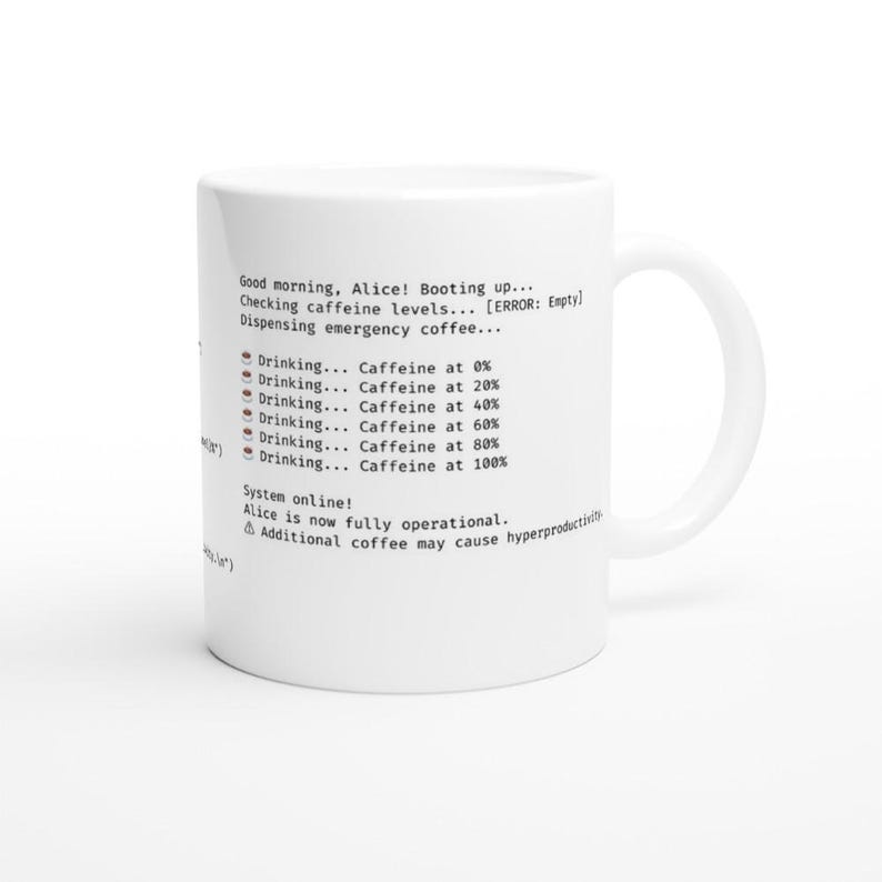 Python Programmierertasse personalisiert mit Name, Ansicht rechts