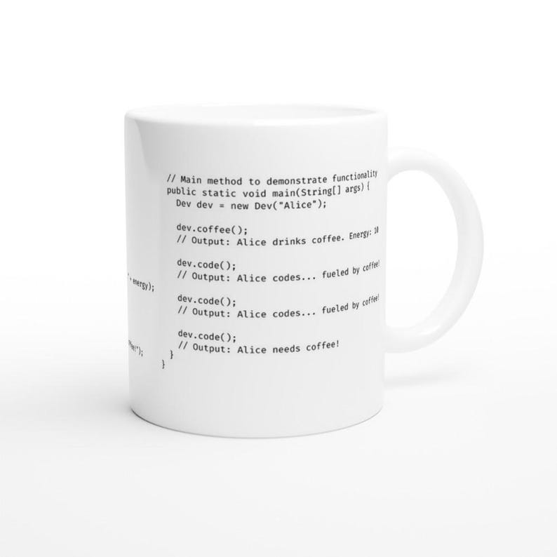Java Programmierertasse mit Kaffee-Humor