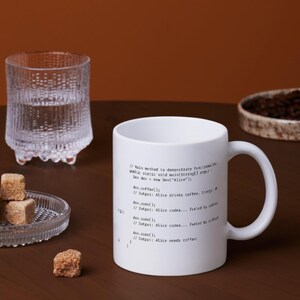 Java Programmierertasse mit Kaffee-Humor