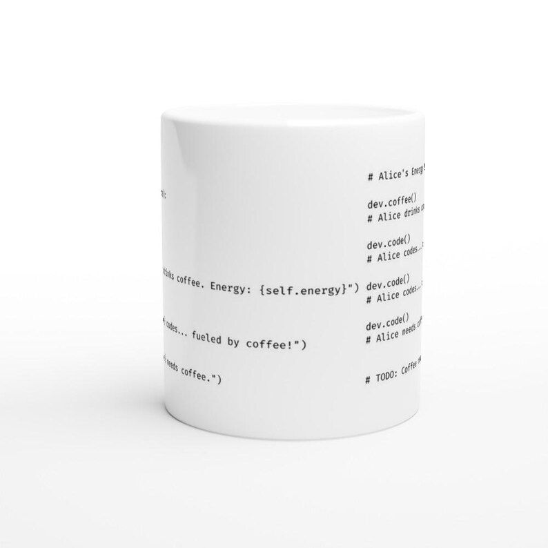 Python Programmierertasse personalisiert mit Name, Ansicht vorne