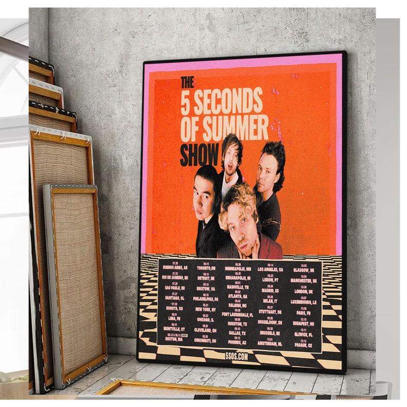 5 Seconds of Summer World Tour 2023 2024 Poster 5SOS Fan Gifts Etsy UK
