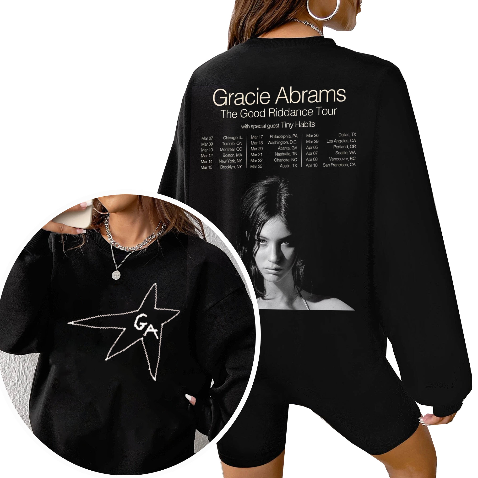 2 Sided Gracie Abrams The Good Riddance Tour Merch, Gracie Abrams Shirt