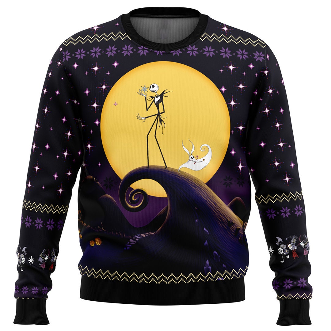 The Nightmare Before Christmas Ugly Sweater Jack Skellington Etsy