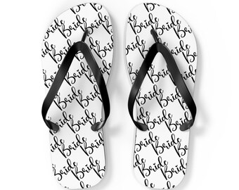 Bride Flip Flops – Wedding Sandals, Bridal Shower Gift, Bachelorette Party & Honeymoon Essentials