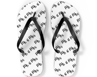 Mr & Mrs Matching Sandals – Honeymoon Newlywed Flip Flops