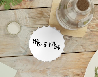 Mr & Mrs Bottle Opener – Magnetic Newlywed Gift