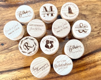 Bulk Order: Custom wine stoppers, Personalized wine toppers, Wedding favors, bridal favors, promotional wine stoppers