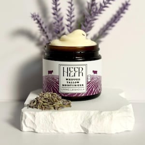 100% Grass Fed / Grass Finished Beef Tallow Balm Infused with Jojoba Oil & Bakuchiol - Unscented, Living Lavandula, OR Alpine Dream