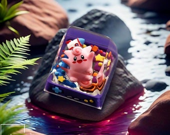 Teclas de resina Poke Monster hechas a mano / Teclado mecánico artesanal de anime Accesorios artesanales para juegos personalizados / Interruptores Cherry MX y estilo MX