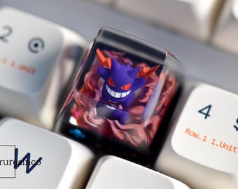 Tecla de resina Poke Monster, hecha a mano, teclado mecánico artesanal, accesorios para juegos personalizados, interruptores Cherry MX y estilo MX.