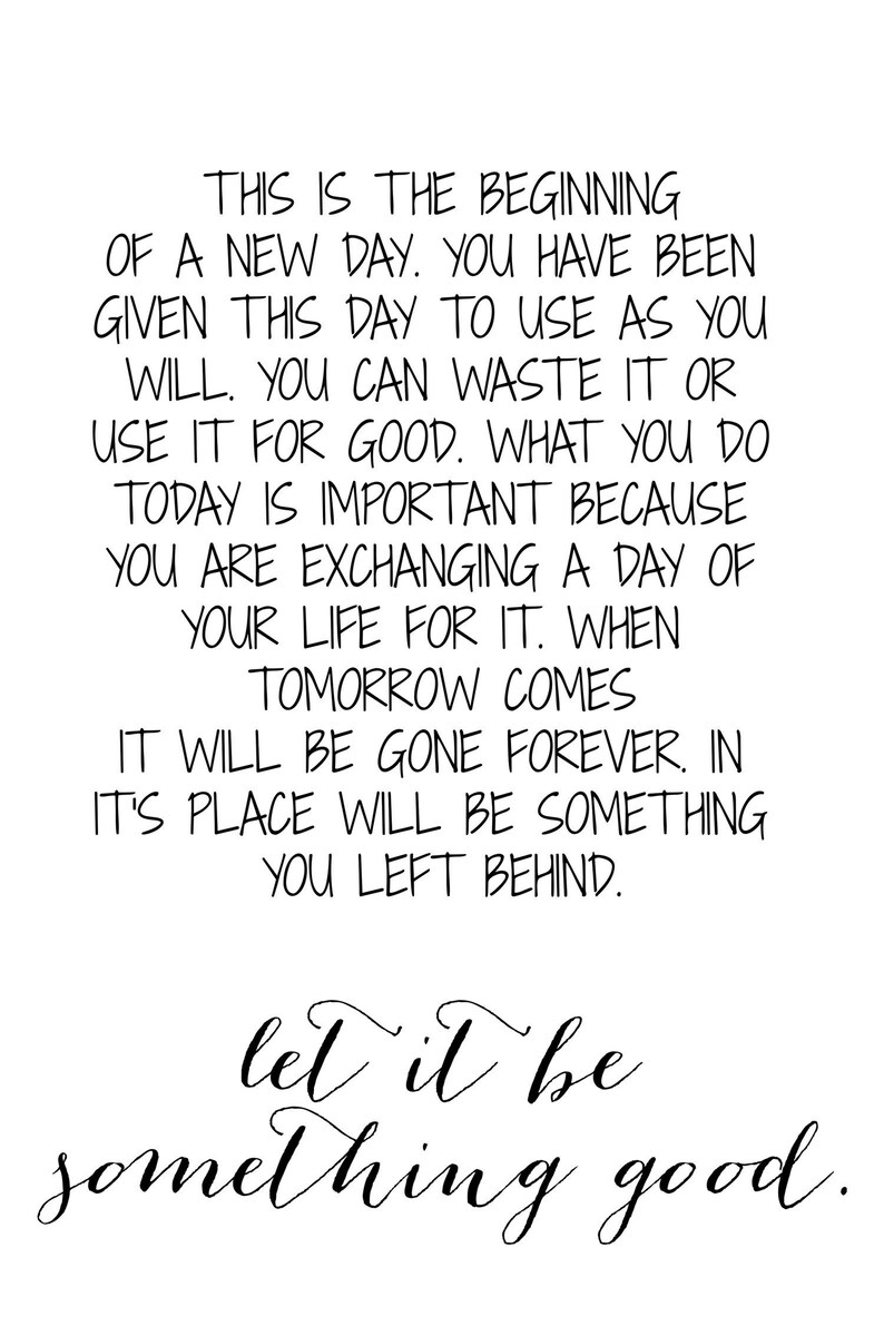 This is the Beginning of a New Day Typography Art Sign You Choose Size