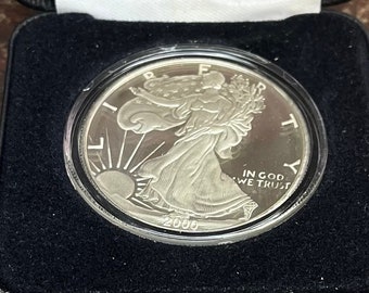 2000 Millennium Eagle Coin, Coins of America One Troy Ounce, .999 Fine Silver, Stocking Stuffer, Collector Coin M015, Thinker Reverse