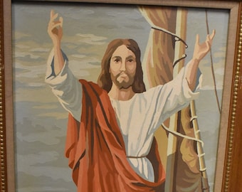 1960's Jesus Paint by Number, Mid Century Paint by Number, Religious, God, Shepherd