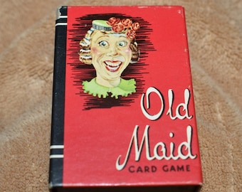 Old Maid Card Game, Vintage 1951 Miniature Card Game "Old Maid" by Whitman Publishing - Peter Pan Cards