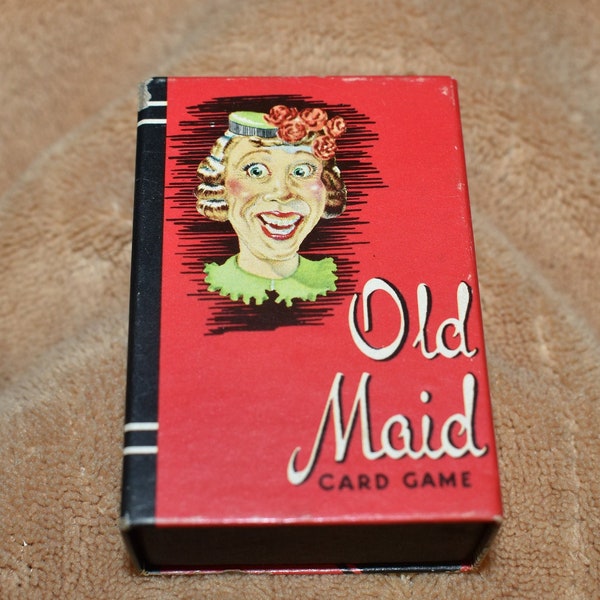 Old Maid Card Game, Vintage 1951 Miniature Card Game "Old Maid" by Whitman Publishing - Peter Pan Cards