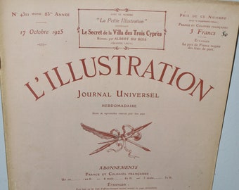 L'Illustration Magazine October 17,  1925 Journal Universel Hebdomadaire, Great French Advertisements