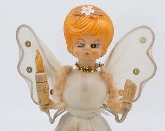 Vintage Angel Lighted Christmas Angel Tree Topper - Lights Do Not Work, Blonde Angel Tree topper