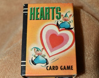 Hearts Card Game, Vintage 1951 Miniature Peter Pan Card Game "Hearts" by Whitman Publishing