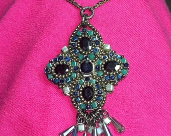 Antique Style Victorian Pendant Necklace, Charming Charlie, Gothic Revival Style