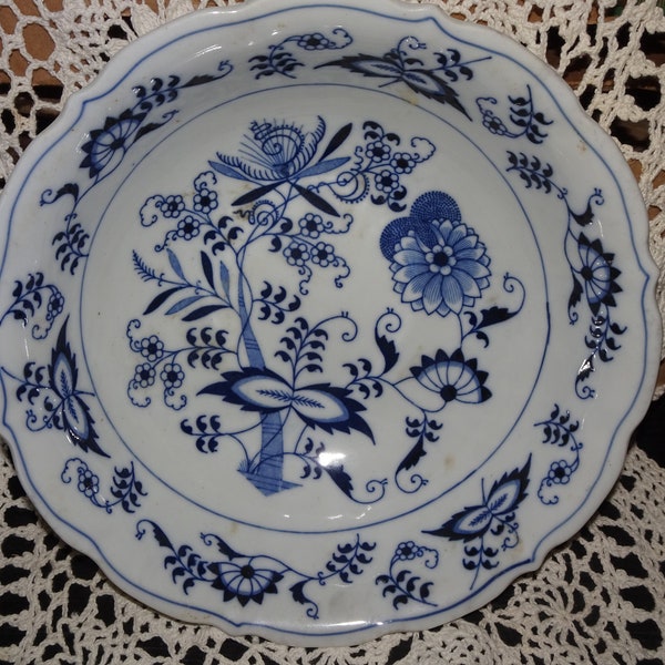 Vintage  Blue Danube 9" Round Vegetable Bowl, Japan, Blue & White China, Traditional, Country Folk, Thankgiving China, Christmas China