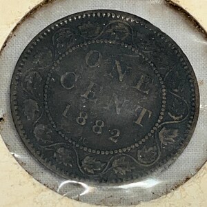 1882 H Canada Large Cent 1c One Cent Coin Circulated