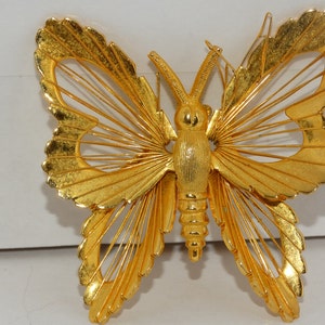 Vintage Butterfly Brooch, Gold Butterfly Pin, Pendant, Insect Brooch