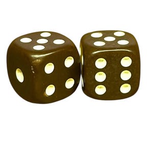 Vintage Chocolate Brown Bakelite Dice: MCM Casino Set of 2