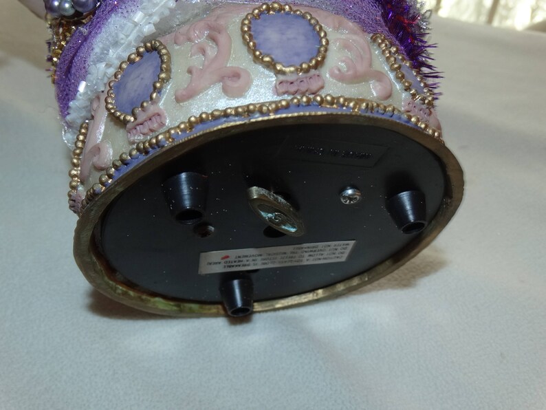 Musical Christmas Tree Purple /& Silver vintage Jewelry inspired Rhinestone Jewelry Jewelry Tree Jeweled Christmas Tree Musical Box Tree