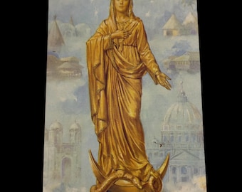Vintage Oblate Madonna Holy Card Novena Prayer Missionary Oblates Mary Immaculate