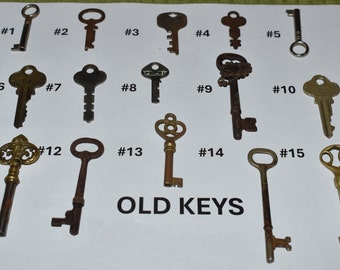 Vintage Keys, Skeleton, Old Keys, Rusty Keys, Jewelry Supplies, Wind Chime Keys #15B Keys