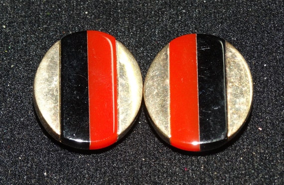 Vintage Disc Clip Earrings - Kai Yin Lo KYLO 925 … - image 1