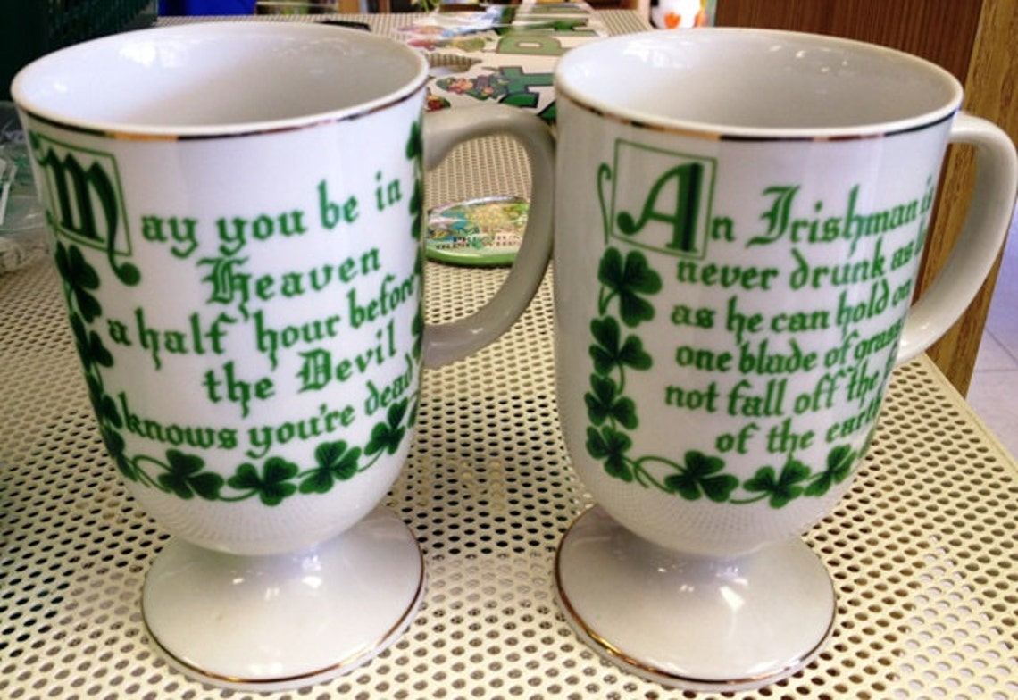 4 Irish Coffee Mugs Japan Porcelain Gold Trim Baileys & Etsy