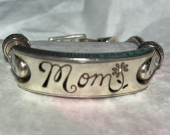 Vintage Brighton, Silvertone, “Mom” Bracelet, “I love being mom”, “I love my family” bracelet.