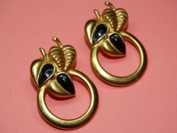 1980's Gold Tone Leaf Post Earrings, Fally Leaves… - image 2