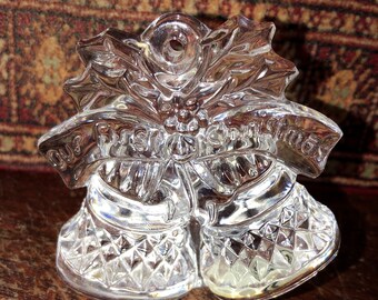 Vintage Waterford Crystal 2002 Our First Christmas Double Bells Christmas Ornament. Double Bells Ornament