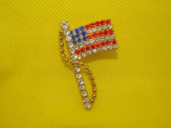 Rhinestone store flag pin