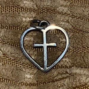 Vintage James Avery Petite Retired Thick Heart Cross Charm or Pendant