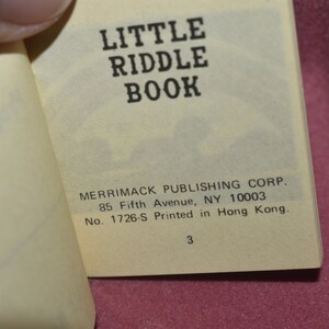 1982 Miniature Doll House little Riddle Book, Mighty Midget Miniature ...