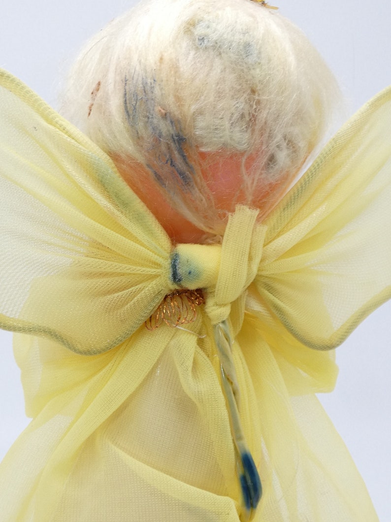 Vintage Yellow Angel Christmas Tree Topper Angel Topper Etsy