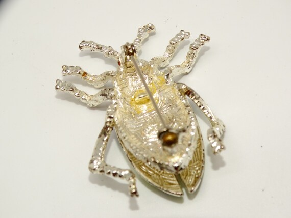 Silver Tone Beetle Pin, Bug Jewelry, Insect Jewel… - image 4