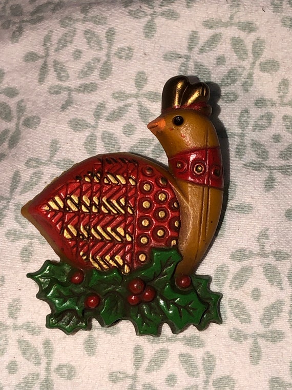 Vintage Hallmark Pin, Partridge in a Pear Tree, Ch