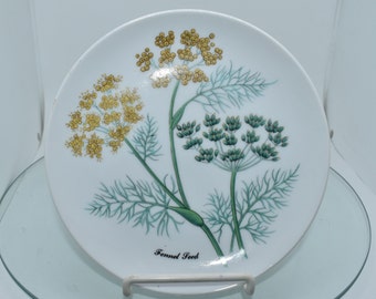 Vintage Botanical Herb Seed by HORCHOW, Discontinued - Fennel Seed, Herb Plate, Salad Plate, Decorator Plate