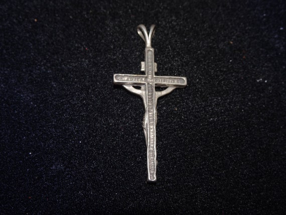 Vintage Sterling Cross Pendant, Religious Crucifi… - image 2