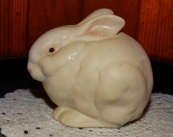 Vintage Signed Cybis Fine Porcelain Rabbit Mr. Snowball, Porcelain Bunny Figure, Easter Bunny Decor